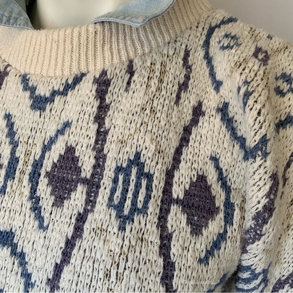 v i n t a g e :: Heavy Oversized Abstract Grandpa Knit Sweater - Picture 13 of 14